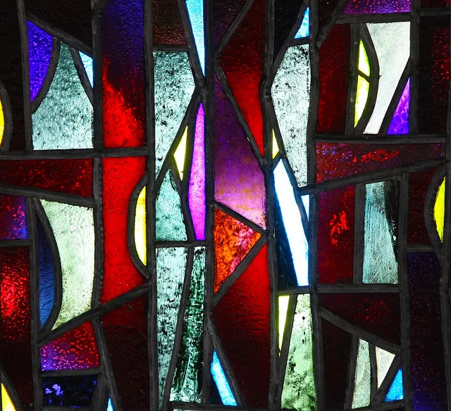 UNO LINDBERG (1912-1992). Glasfönster, blyinfattat, 1900-tal.