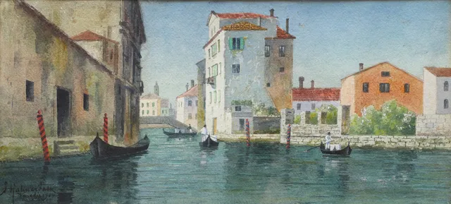 HJALMAR FALK. Venedig, akvarell, signerad och daterad 1904.