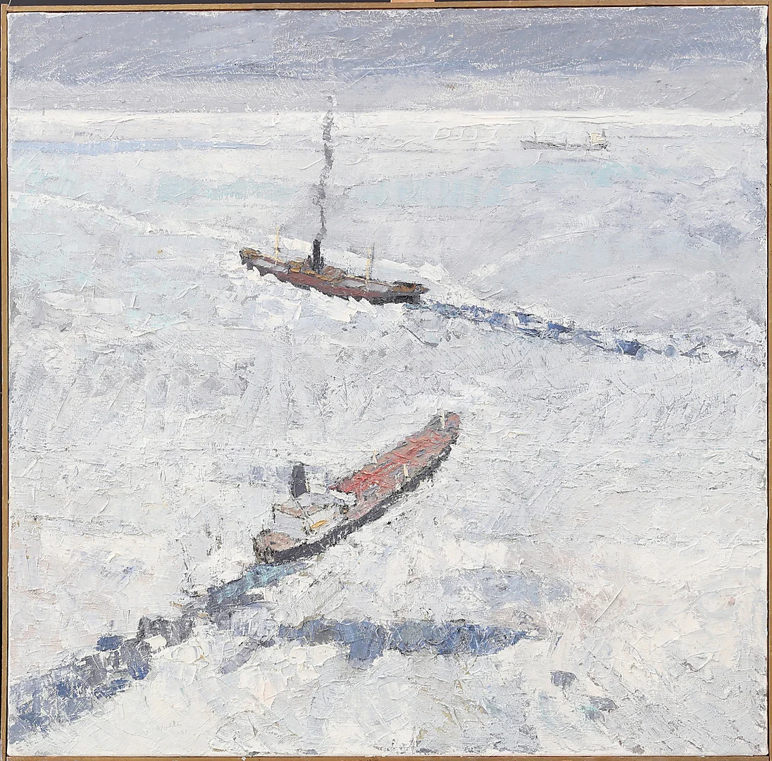 ARNOLD NOLLE SVENSSON. "Isvinter", olja på duk, signerad Nolle och daterad -81. — Paintings — Garpenhus Auktioner