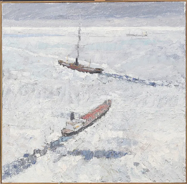 ARNOLD NOLLE SVENSSON. "Isvinter", olja på duk, signerad Nolle och daterad -81.