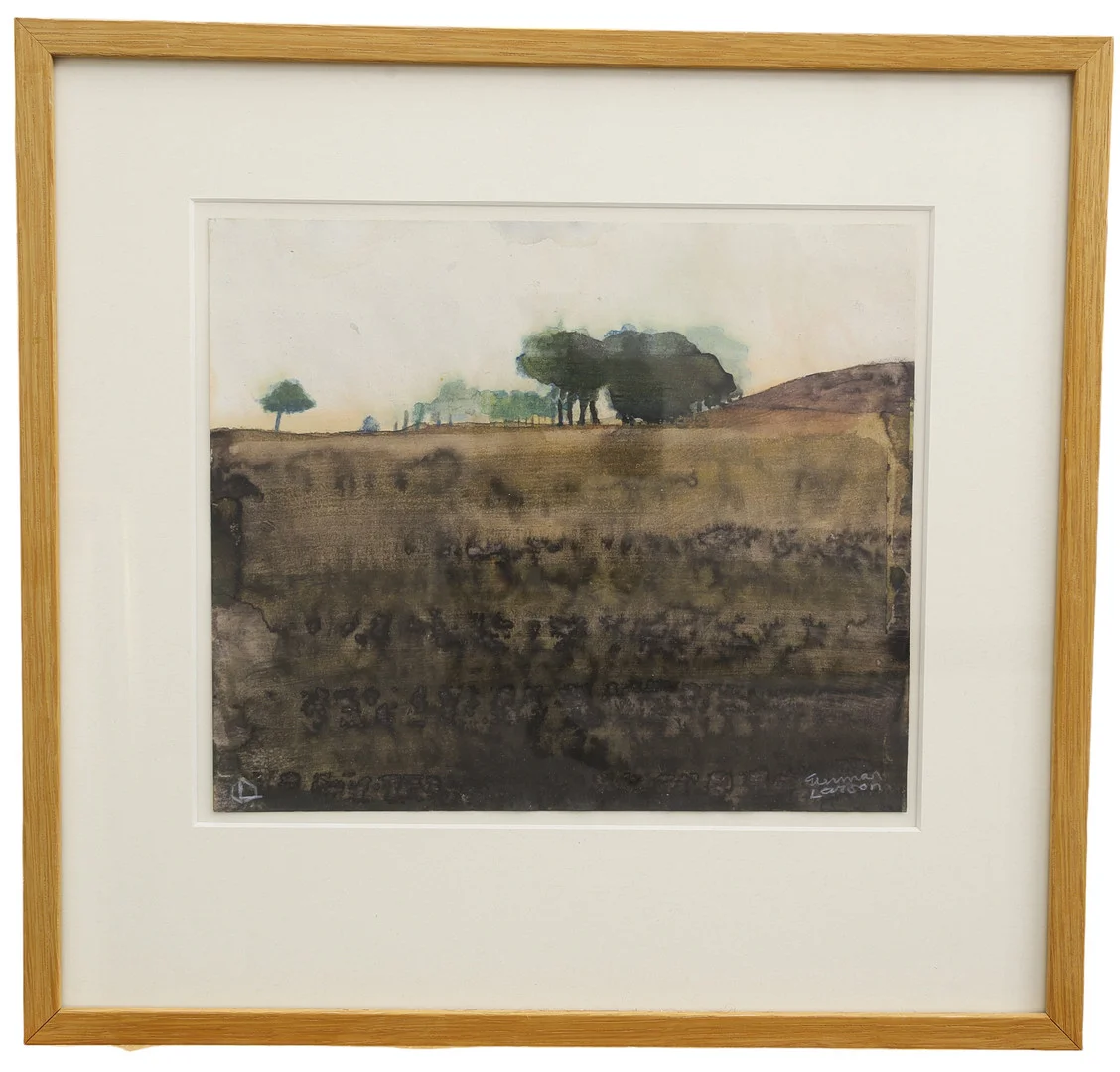 GUNNAR LARSON. , akvarell, skånelandskap. signerad. — Paintings — Limhamns Auktionsbyrå