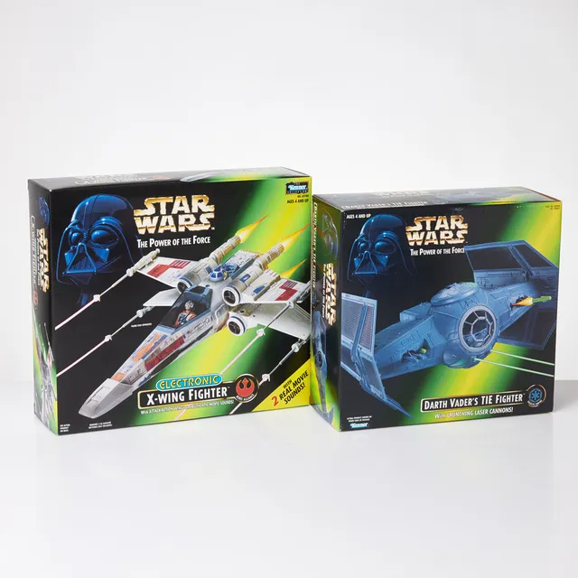 STAR WARS. 2 dlr, Kenner Collections, "X-Wing Fighter", "Darth Vader's Tie Fighter", 1996, 1997.