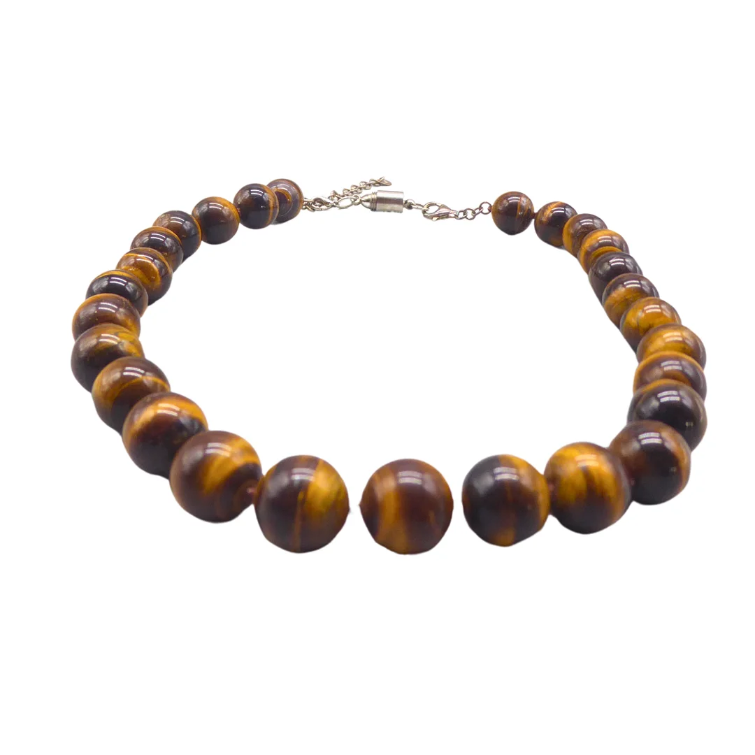 TIGERAUGENKETTE MIT EINEM VERSCHLUSS AUS 925ER SILBER. — Necklace — Auktionshaus Stuber's Hammerschlag