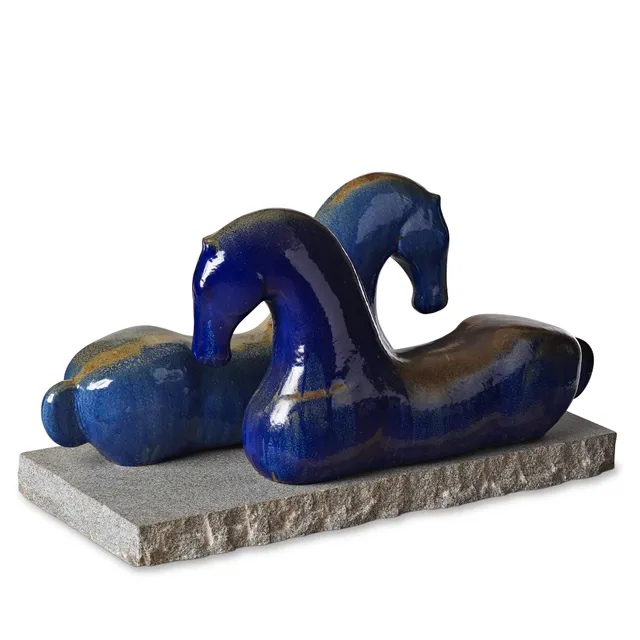 Ulla & Gustav Kraitz, skulptur, två hästar, Förslöv.