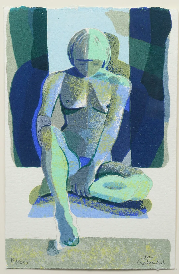 ULF GRIPENHOLM. Färglitografi, nakenstudie, signerad samt numrerad 146/295. — Engravings & Prints — Gomér & Andersson Linköping