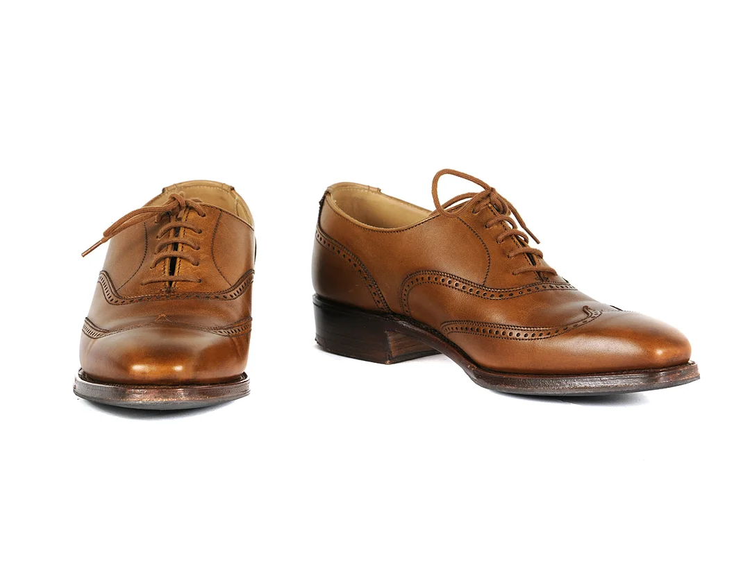 SKOR, CROCKETT & JONES, brunt läder, snörning, stl 36½, skopåse, kartong, — Kläder/Skor — Kaplans