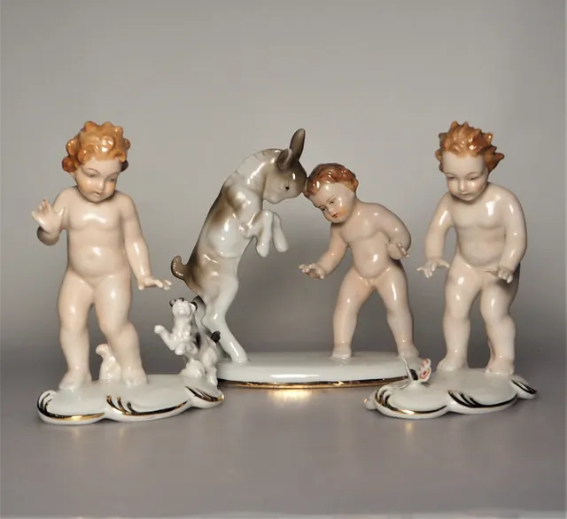 FIGURINER, 3 st, porslin, Gerold & Co - Tettau - Bavaria - Tyskland, 1900-tal.