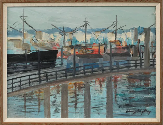 SVEN H ENGBERG. Motiv från Göteborg. Olja på duk, signerad.