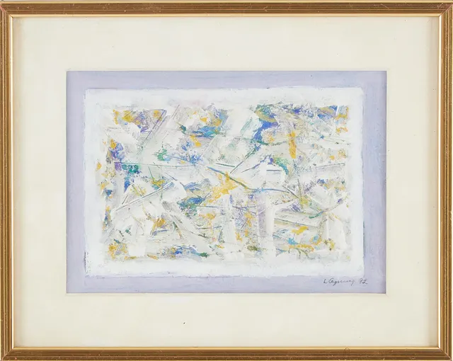LARS GYNNING (1920-2003) 2 kompositioner, gouacher, signerade L Gynning, daterade -92.