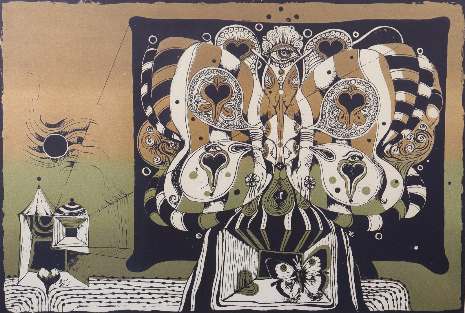 ARDY STRÜWER. litografi, "Butterflyhouse". — Engravings & Prints — Markus Auktioner