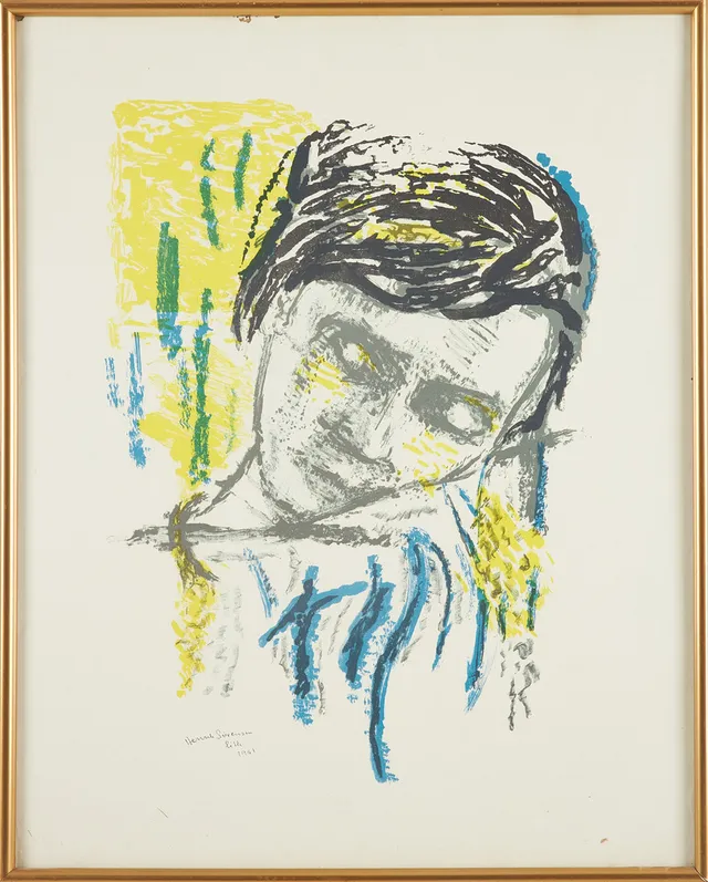 HENRIK SÖRENSEN. figurkomposition, färglitografi, signerad och daterad i trycket 1961.