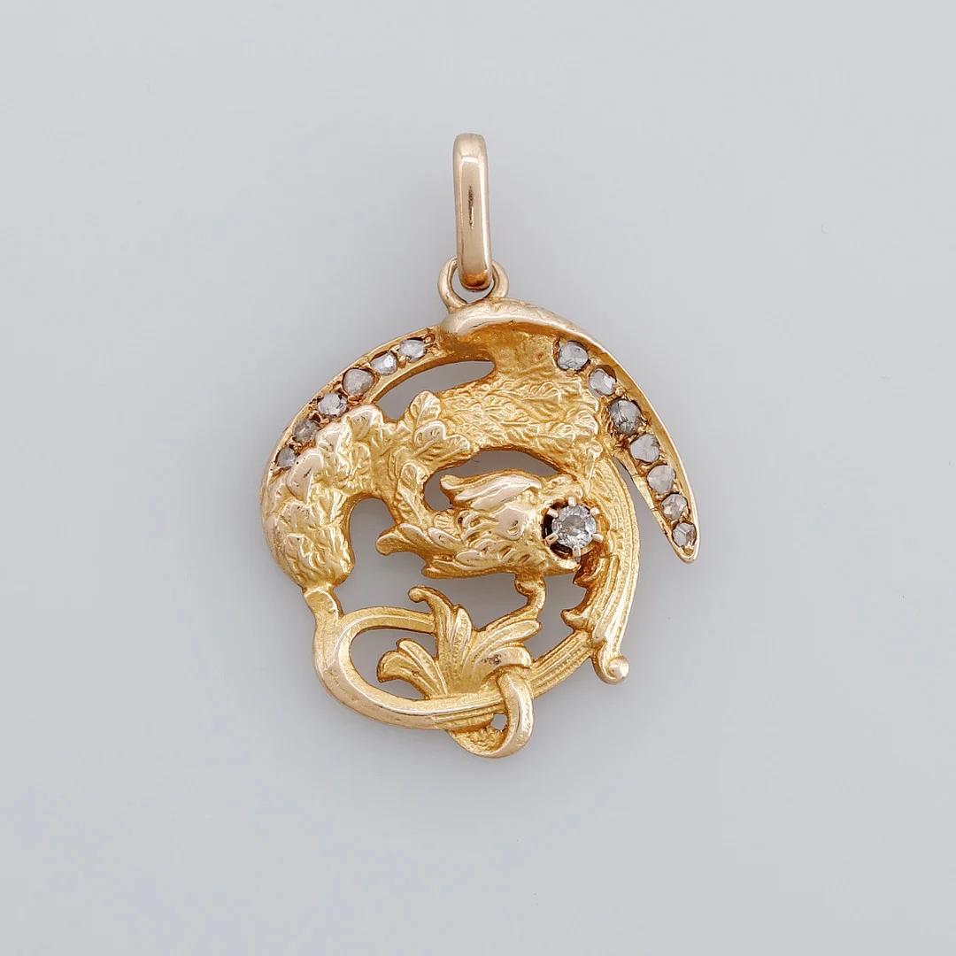 Modernist dragon-shaped pendant, early 20th Century. — Brooches & Pendants — Balclis