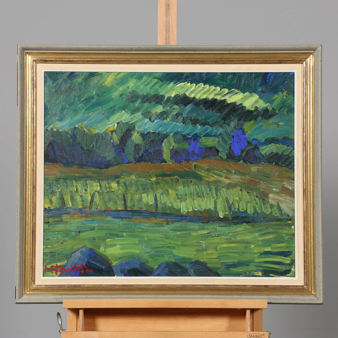 MANFRED FLYCKT. OLJA PÅ PANNÅ, signerad. — Paintings — Borås Auktionshall