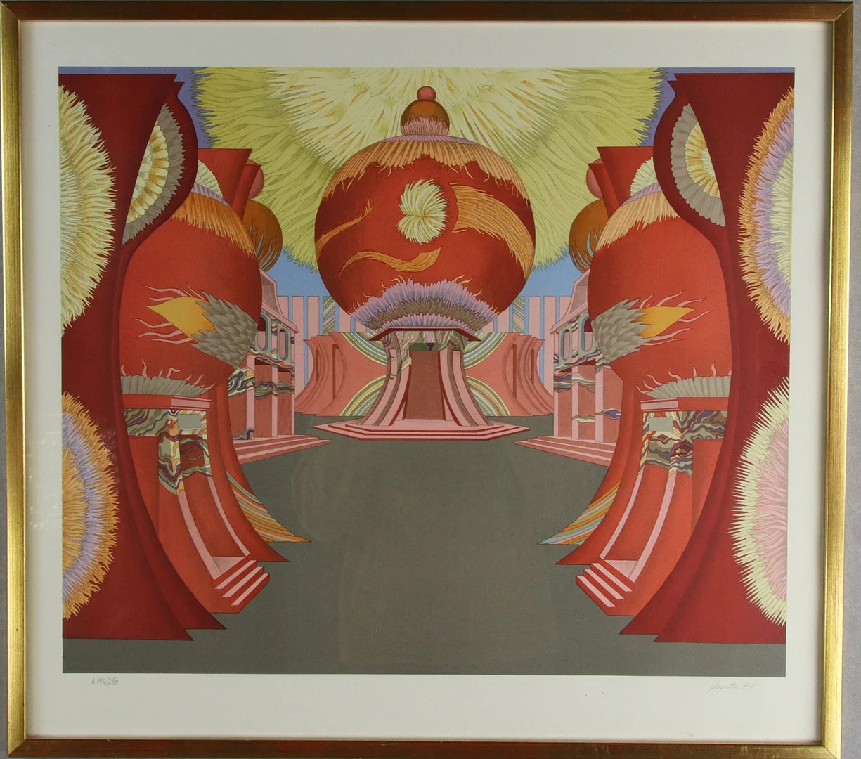 WOLFGANG HUTTER. Litografi 194/250, fantasimotiv, signerad, 1974. — Engravings & Prints — Höganäs Auktionsverk