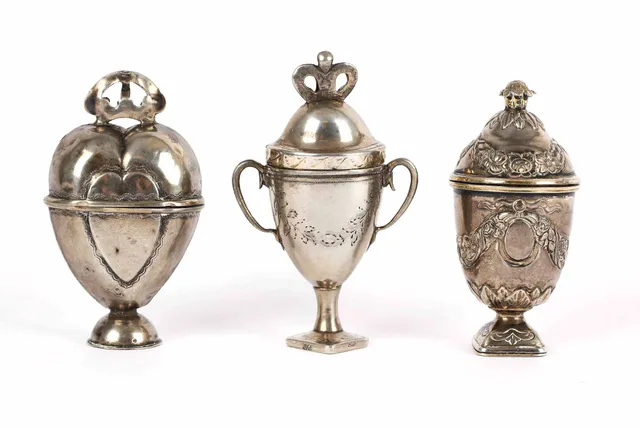 Three silver water eggs (3)