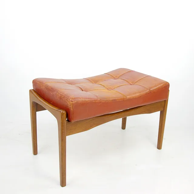 PALL, teak och skinn, 1960-70 tal.