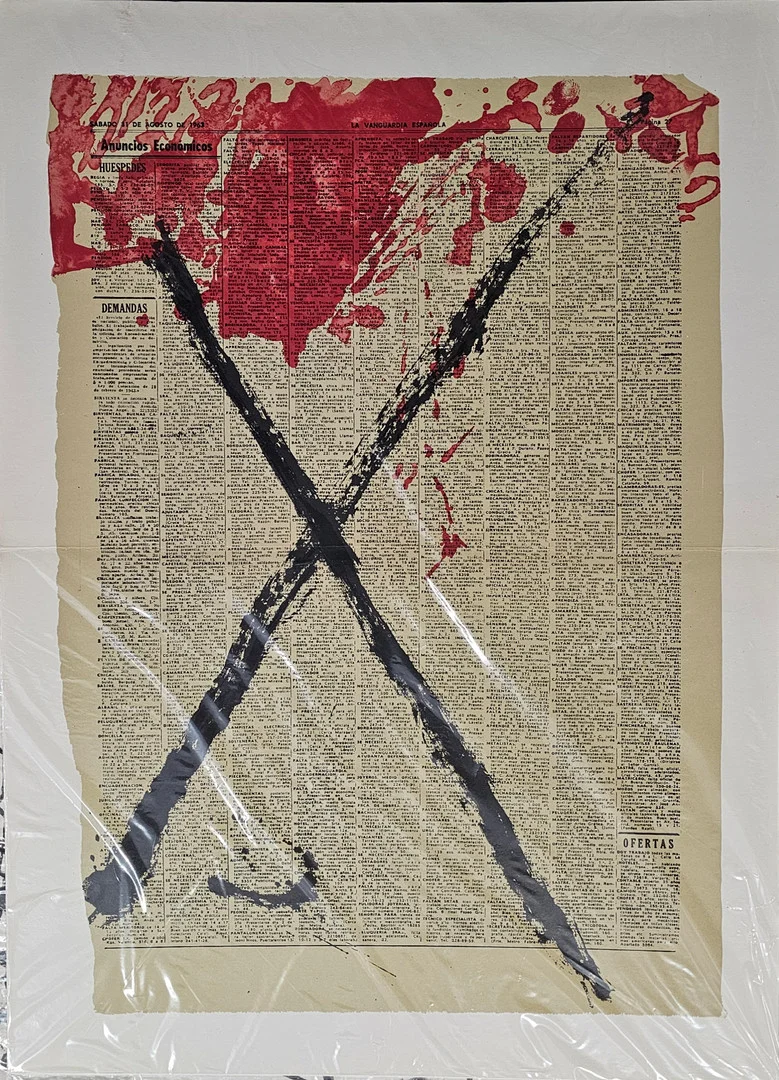 ANTONI TÀPIES. Sin título, Derrière le Miroir, litografía offset sobre papel. — Engravings & Prints — Arce Auctions