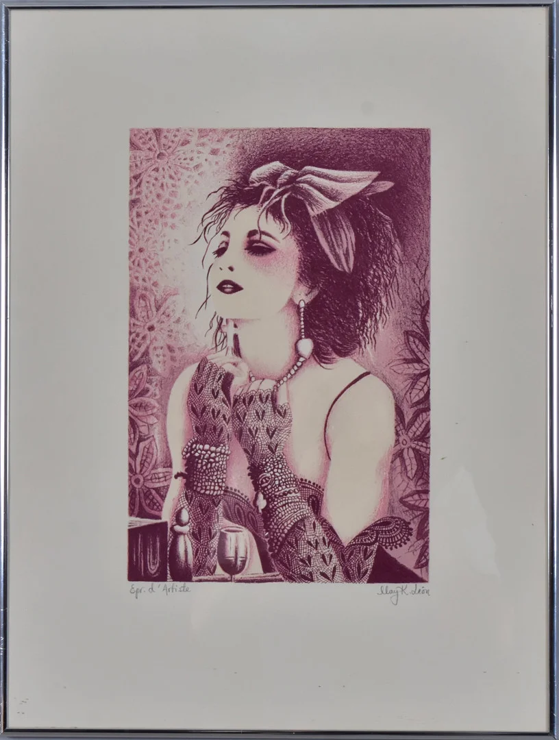 MAY K LÉON. färglitografi, Madonna. — Engravings & Prints — Halmstads Auktionskammare