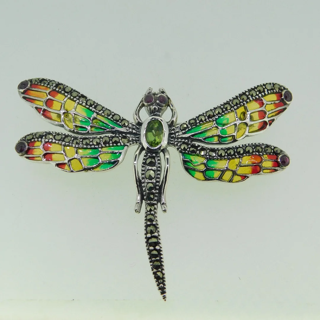SILVER DRAGONFLY PLIQUE-À-JOUR BROOCH / PENDANT. — Brooches & Pendants — Rumsey’s Auctioneers