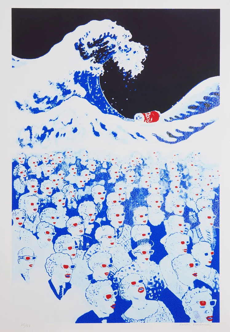 KARIN FROSTENSON (FÖDD 1946). "Vågen", screentryck, 2019, signerat och numrerat 35/58. — Engravings & Prints — Stockholms Auktionsverk Magasin 5