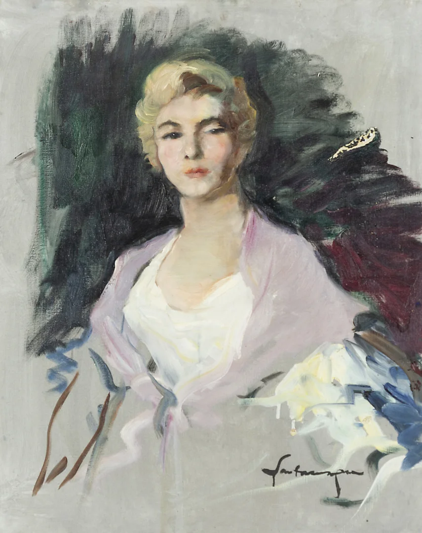 ERNEST SANTASUSAGNA. Female portrait. — Paintings — Balclis