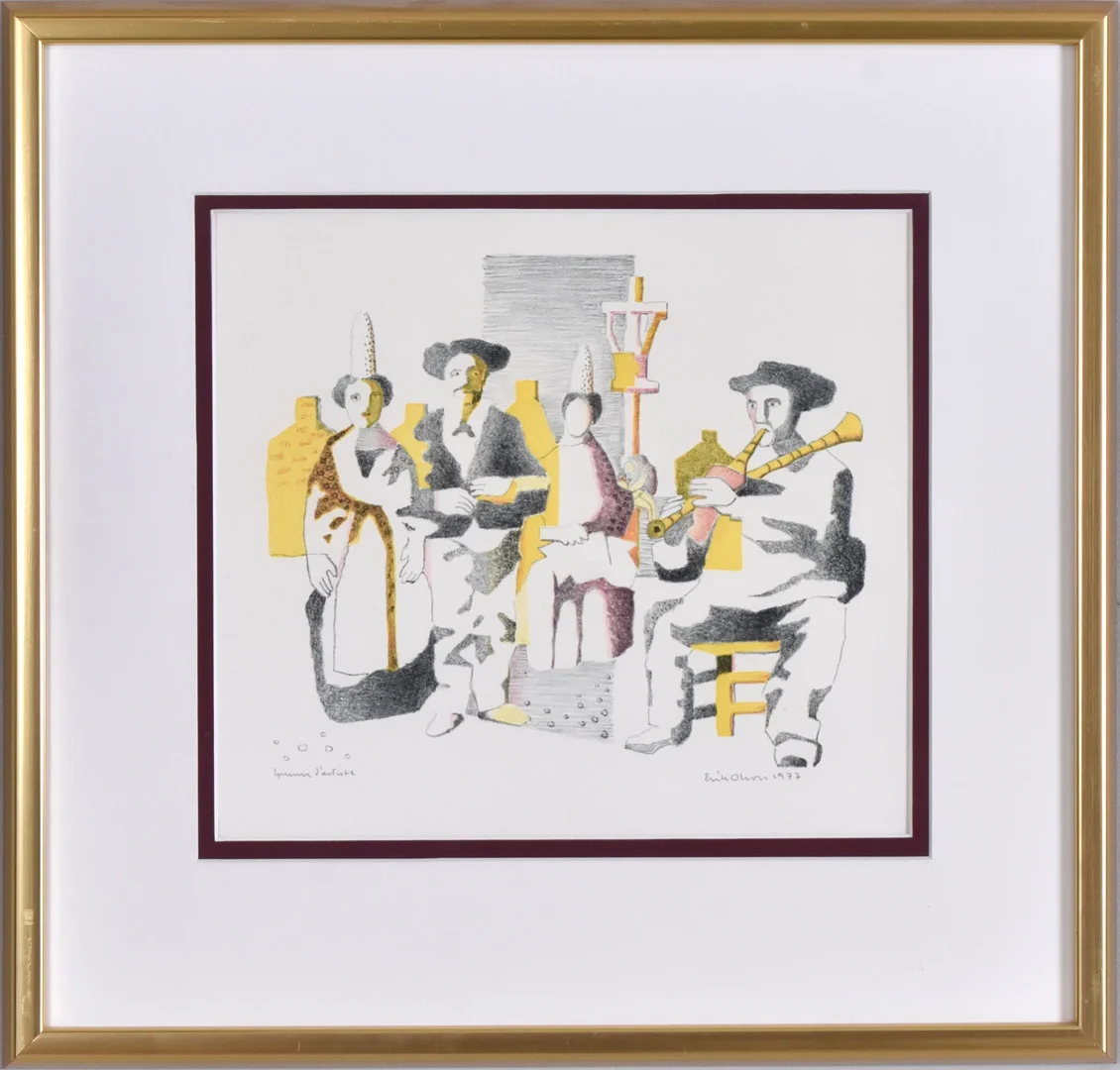 ERIK OLSON. Färglitografi. — Engravings & Prints — Halmstads Auktionskammare