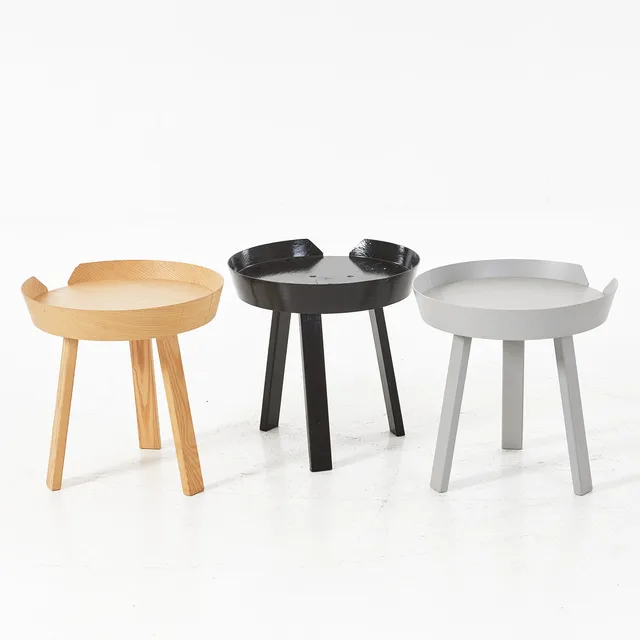 THOMAS BENTZEN. Soffbord, 3 st., "Around Coffee Table", för Muuto, vitlackerade.