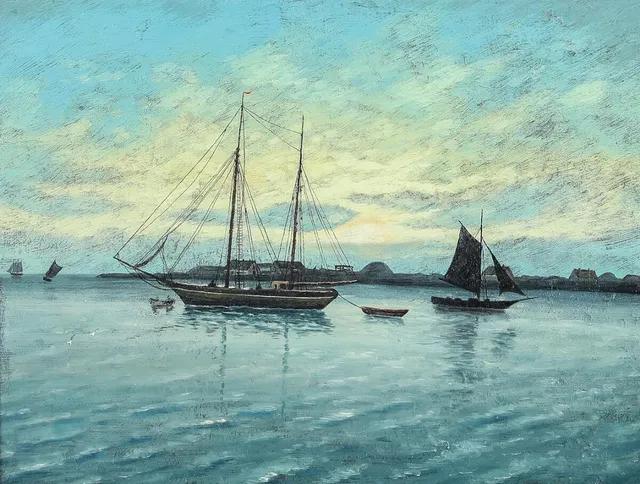 A View of Nyborg. Signed H. L. (scratched). Oil on canvas. 22×29 cm.