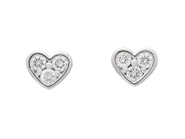 ÖRHÄNGEN, 18K vitguld, 6 briljantslipade diamanter ca 0,10 ctv, ca Cr-TCr/VS, hjärtan, stift, mått 4,5 x 4,0 mm, vikt 1,8 g.