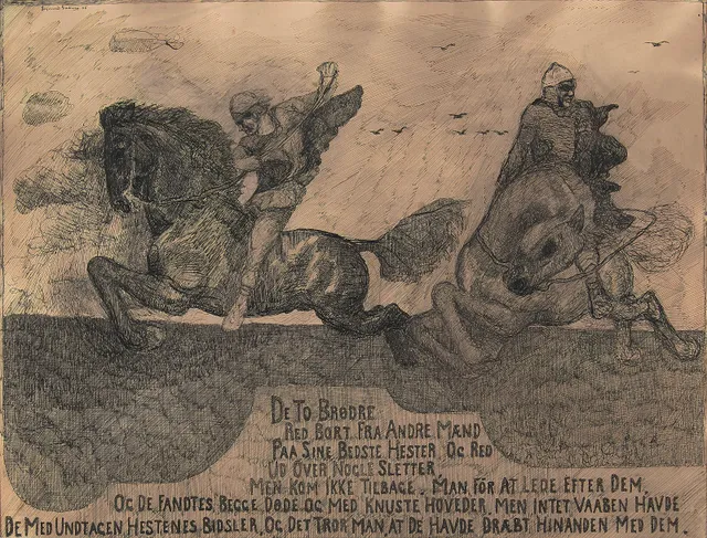 Sinding, Sigmund — "De to brødre red bort..." 1905
