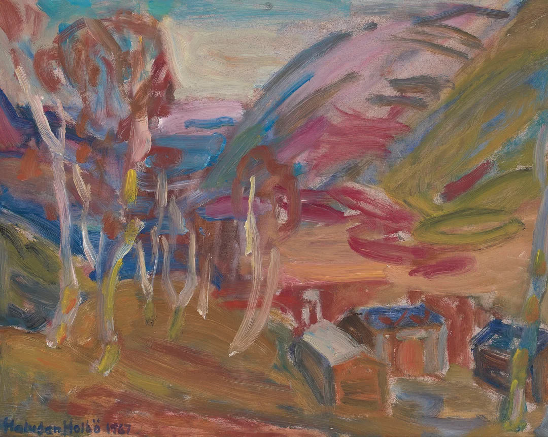 Holbø, Halvdan — Høstlandskap, 1967 — Kunst/Maleri — Blomqvist