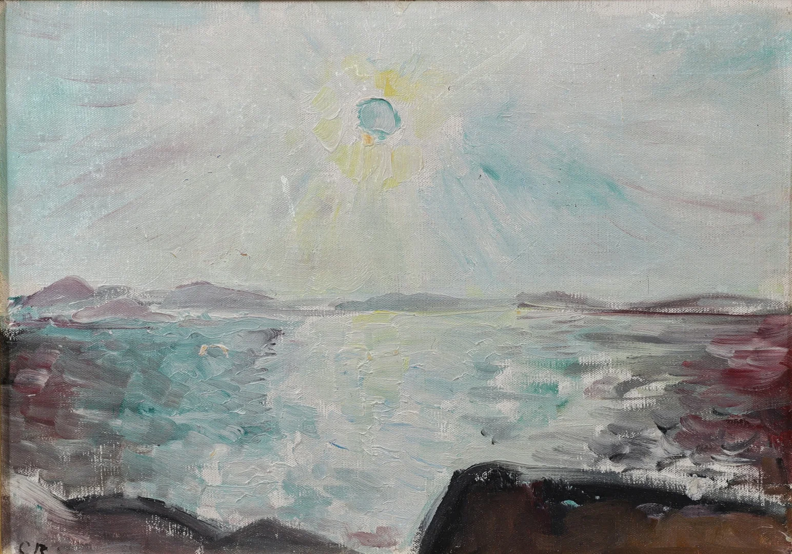 CARL RYD. "Hamburgö", olja på pannå, signerad och daterad a tergo 1918. — Paintings — Växjö Auktionskammare
