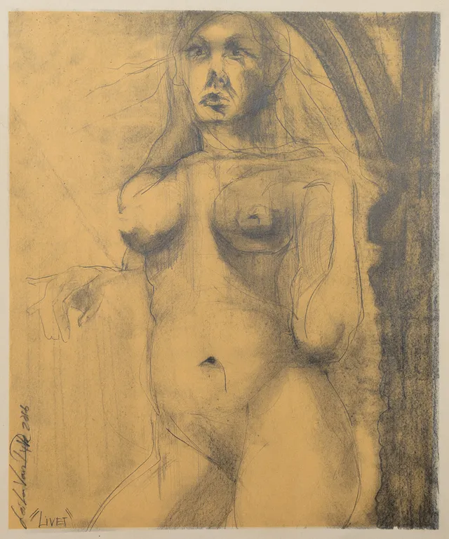 LEILA LAGRÉN. "Livet", grafit på lanapapper, signerad samt daterad 2016.