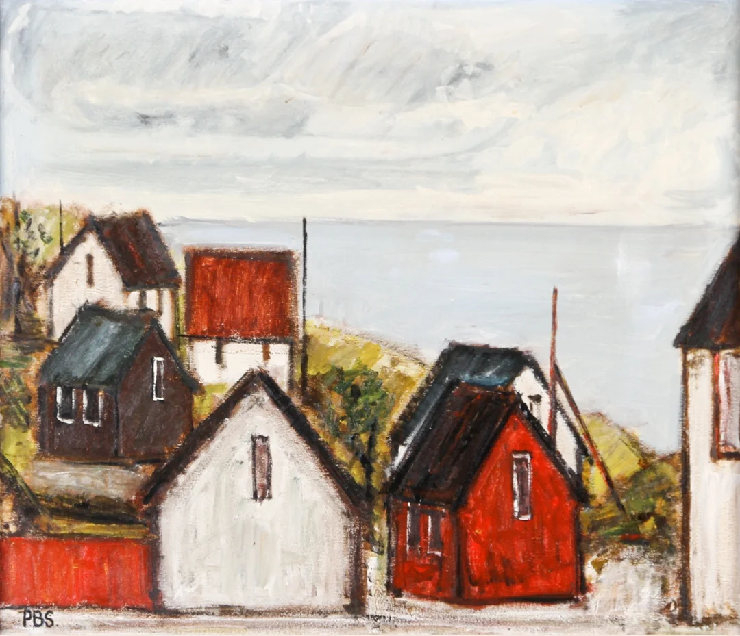 Peder Brøndum Sørensen. cd Hvid og rød gavl — Paintings and sculptures/Other pictorial art and sculptures — Lauritz