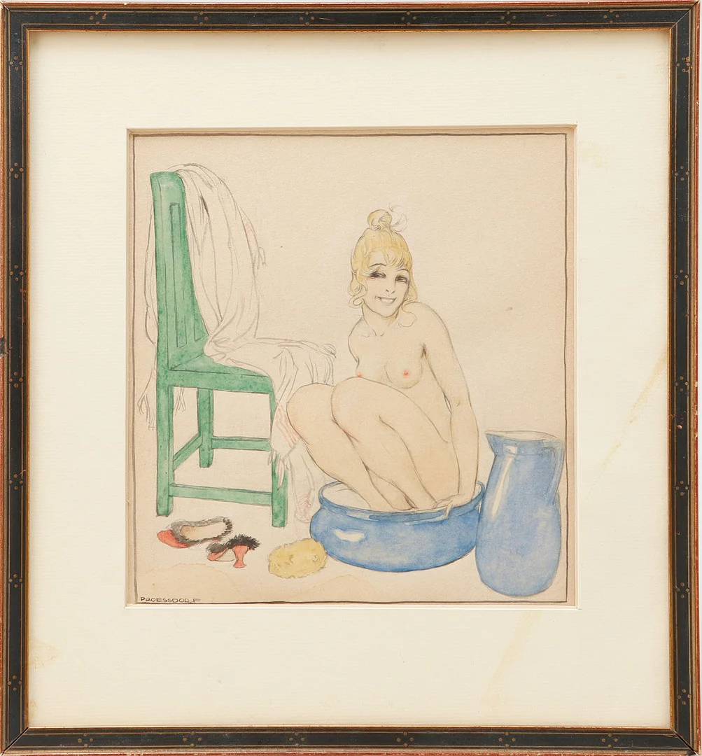 ALFRED PROESSDORF. Modellstudier, 4 st teckningar, blandteknik. — Drawings — Göteborgs Auktionsverk