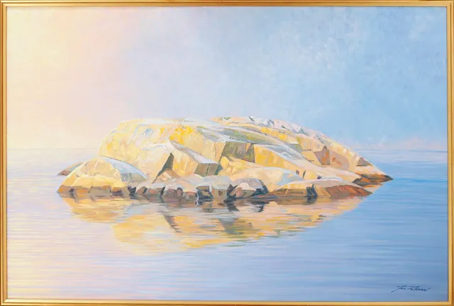 JAN FALKMAN. "Spegling", olja på duk, signerad.