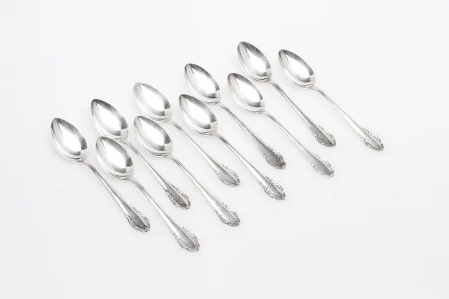 TESKEDAR, 10 st, Silver, Haga, Skandia, 146 gram.