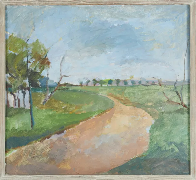WILLEM DE GEER (1927-1984). TILLSKRIVEN. "vägen", olja på duk.