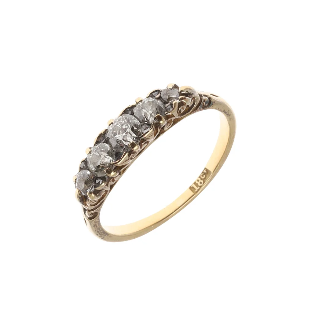 A DIAMOND FIVE STONE RING. — Rings — Lawrences Auctioneers