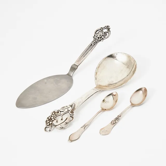 BESTICK, 4 delar, silver, olika modeller, Danmark.