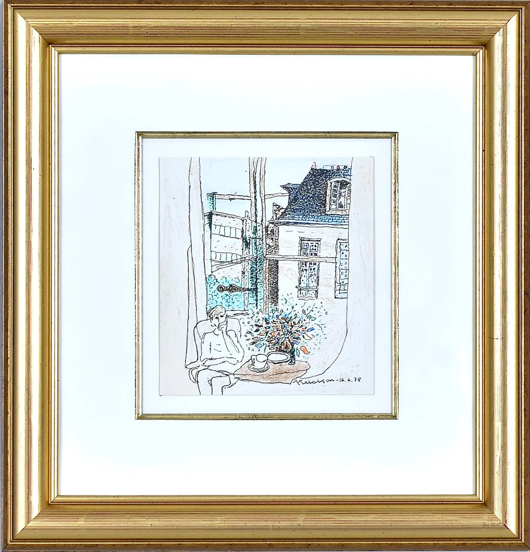 AXEL OLSON. blandteknik, Parismotiv. — Drawings — Halmstads Auktionskammare