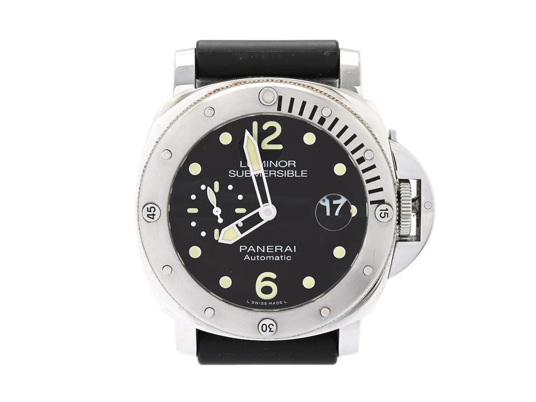 PANERAI, Luminor, Submersible, Chronometer (L Swiss Made L), Cal OPXXX, Verk nr. 006148, Serie nr. BB 1872492 / OP 7086, Ref nr. PAM 01024, Boett nr. T0848/1000, herrur, 44 mm, stål, automatisk, safirglas, datum, liten sekundvisare, gummiband, originalspänne, tygband, cert, augusti 2018, box, ytterkartong. — Klockor/Panerai — Kaplans