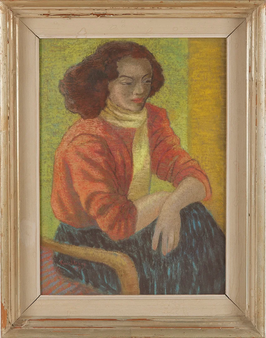 BENGT CARLBERG. Porträtt, pastell, signerad och daterad -49. — Paintings — Stockholms Auktionsverk Magasin 5