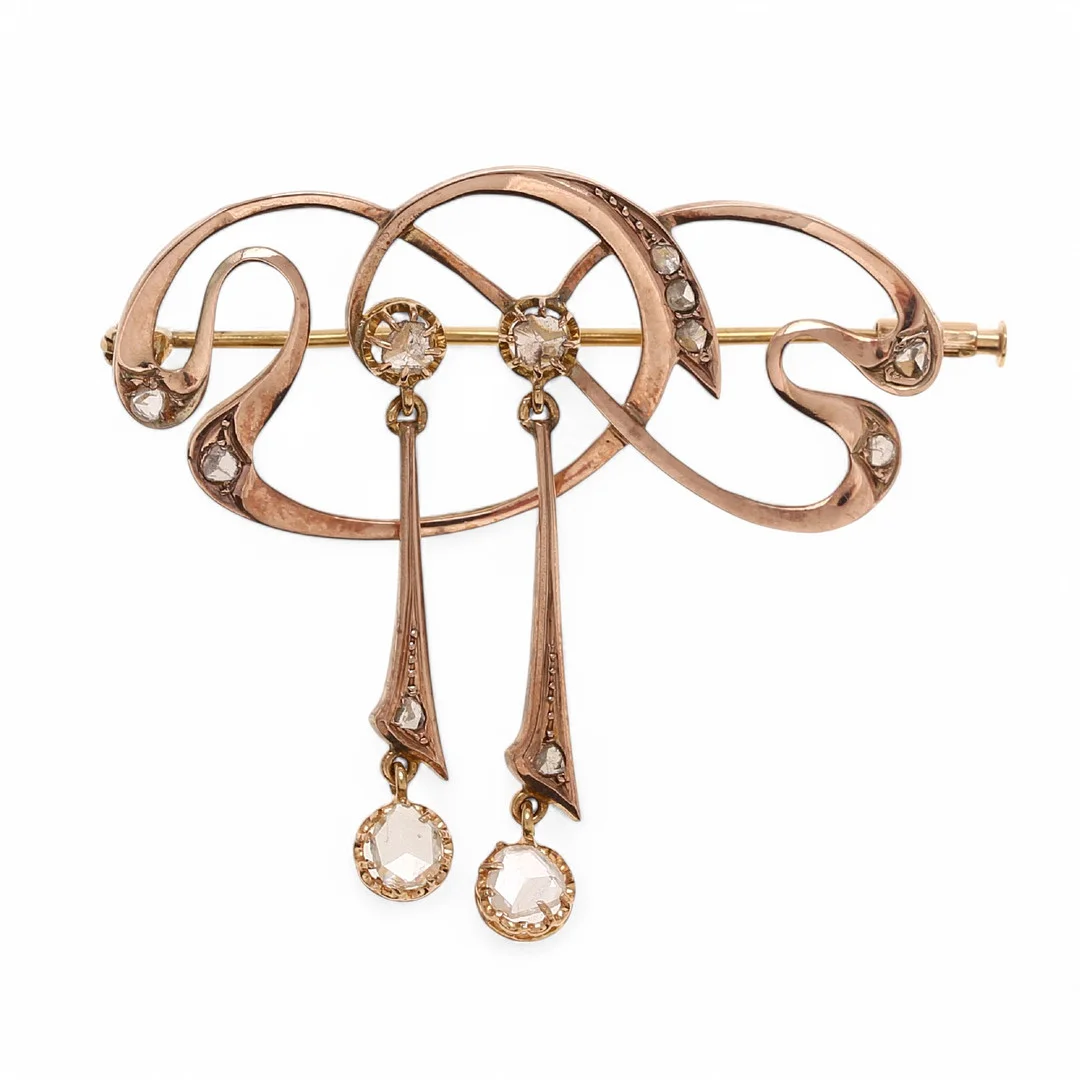 Art Nouveau gold brooch, early 20th Century. — Brooches & Pendants — Balclis