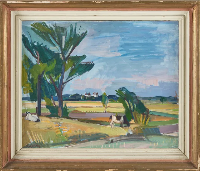 GERHARD WIHLBORG. "Höstdag", signerad, olja på pannå.