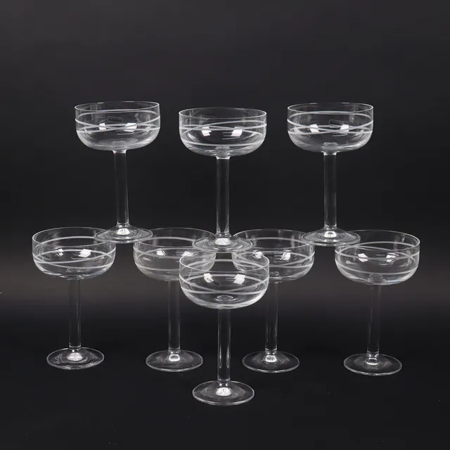LISELOTTE HENRIKSEN. "Serpentine", champagnekupor, Boda Nova, 8 st.