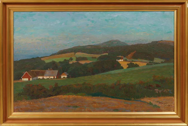 EINAR BAGER. Landskap, olja på duk, signerad och daterad -1914.