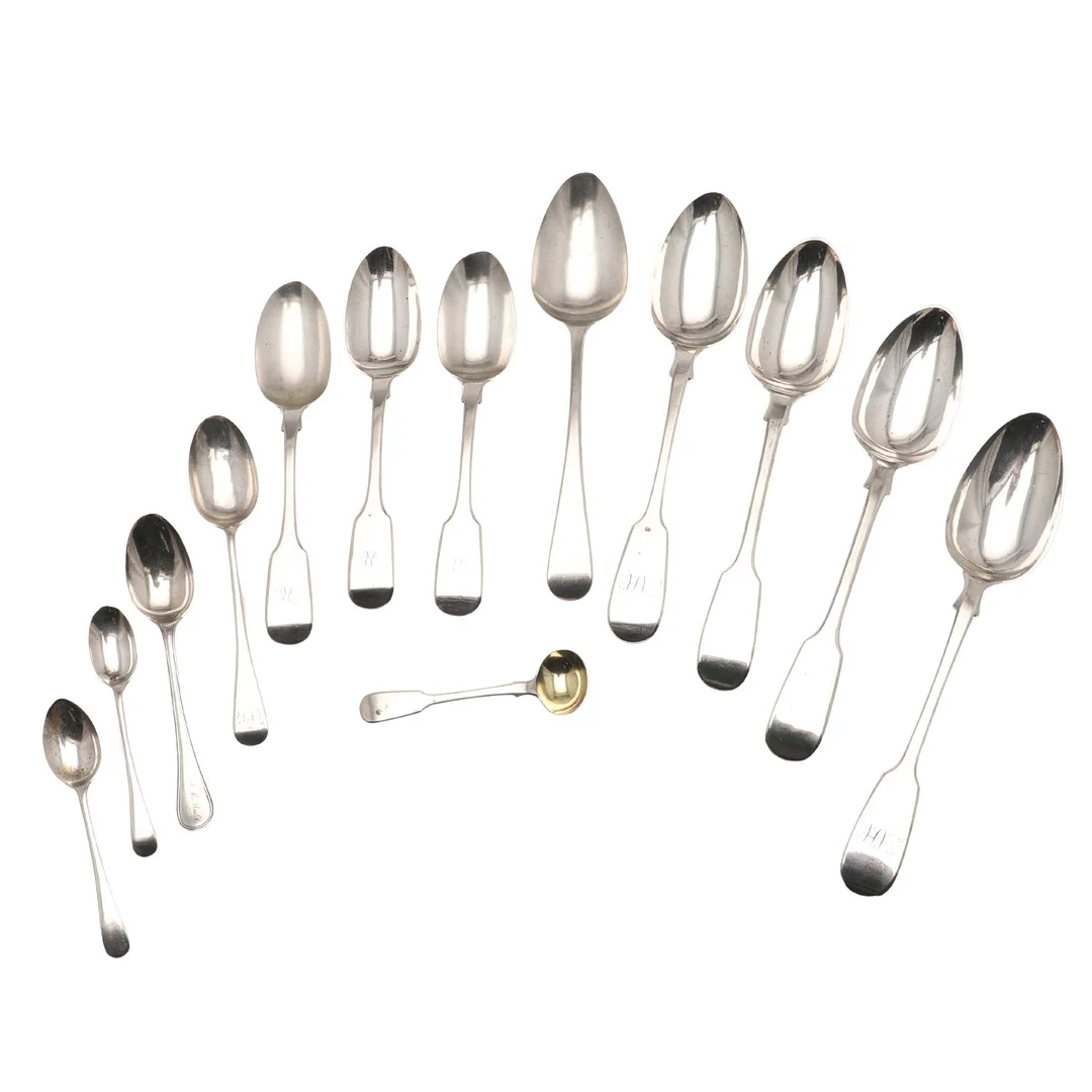 MIXED SILVER FLATWARE. — Silver — Lawrences Auctioneers