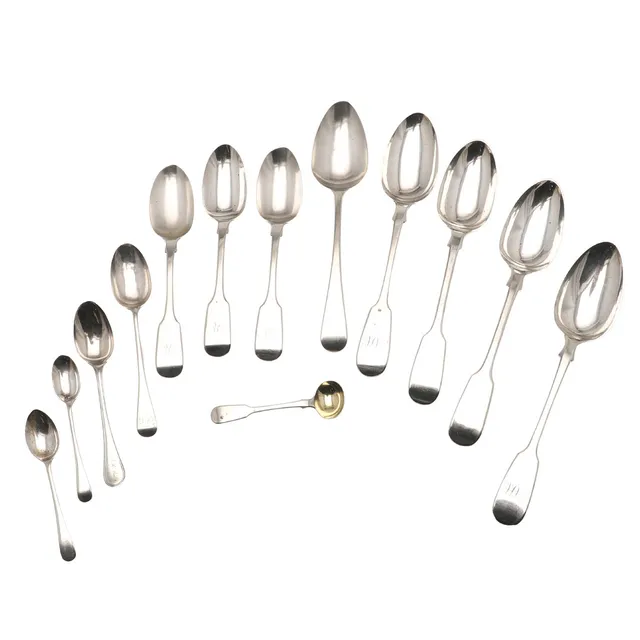 MIXED SILVER FLATWARE.