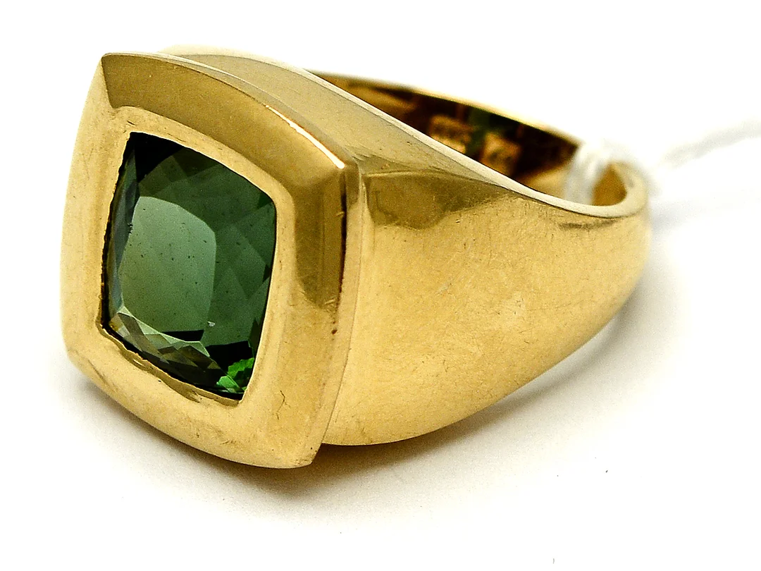 Ring 18K 17,2g med grön turmalin ca6ct Ø16¾ — Smycken/Herring — Kaplans
